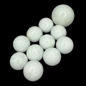 11 Vintage Opaque Marbles or “Milk Glass" or "Opal White" Marbles